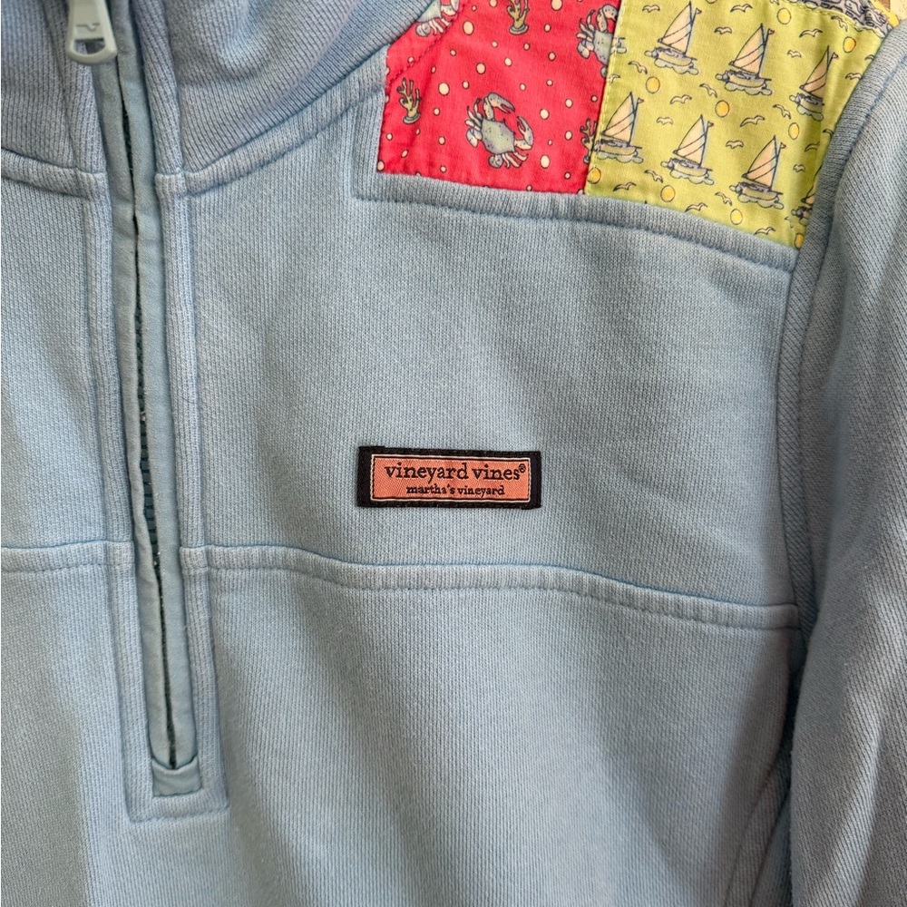 Vineyard Vines Blue Half-Zip With Patchwork - image 3
